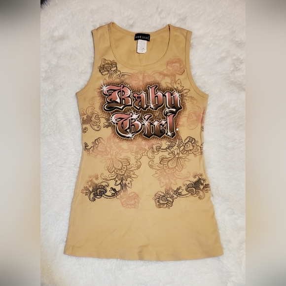 Wet Seal Tops - Y2k Wet Seal Tank Top Size S Baby Girl Rhinestones